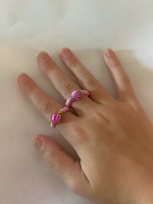 Pink Cotton Candy Ring Set(2-Pieces)